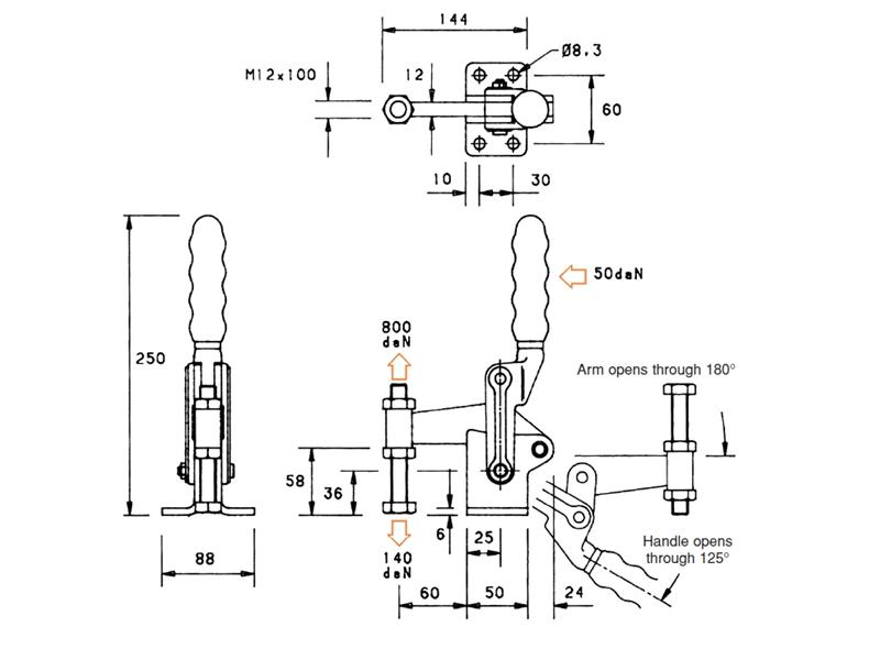 BRAUER V250/2B TOGGLE CLAMP