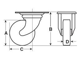 Nylon Centre With Polyurethane Tyre 